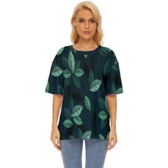 Plant Leaves Oversized Basic Tee by artworkshop