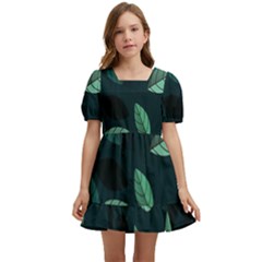 Plant Leaves Kids  Short Sleeve Dolly Dress