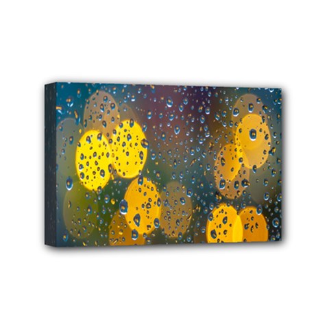 Raindrops Water Mini Canvas 6  X 4  (stretched) by artworkshop