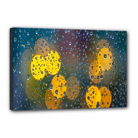 Raindrops Water Canvas 18  X 12  (stretched) by artworkshop