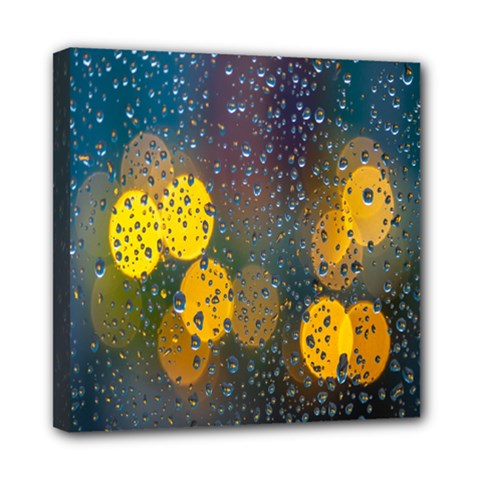 Raindrops Water Mini Canvas 8  X 8  (stretched) by artworkshop