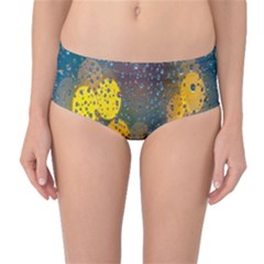 Raindrops Water Mid-waist Bikini Bottoms by artworkshop