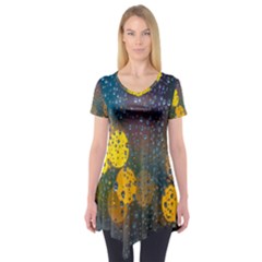 Raindrops Water Short Sleeve Tunic  by artworkshop