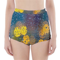 Raindrops Water High-waisted Bikini Bottoms by artworkshop