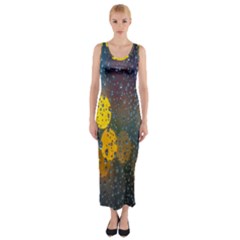 Raindrops Water Fitted Maxi Dress by artworkshop