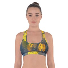 Raindrops Water Cross Back Sports Bra by artworkshop