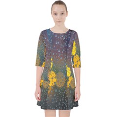 Raindrops Water Quarter Sleeve Pocket Dress by artworkshop