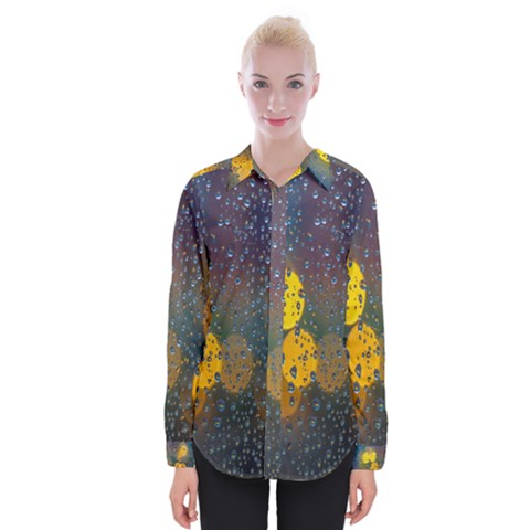 Raindrops Water Womens Long Sleeve Shirt by artworkshop