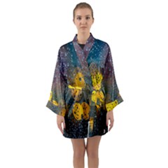 Raindrops Water Long Sleeve Satin Kimono by artworkshop