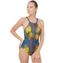 Raindrops Water High Neck One Piece Swimsuit View1