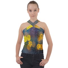 Raindrops Water Cross Neck Velour Top by artworkshop