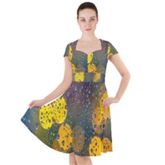 Raindrops Water Cap Sleeve Midi Dress by artworkshop