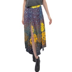 Raindrops Water Velour Split Maxi Skirt by artworkshop