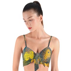 Raindrops Water Woven Tie Front Bralet by artworkshop