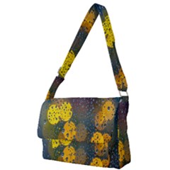 Raindrops Water Full Print Messenger Bag (l) by artworkshop