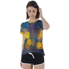 Raindrops Water Short Sleeve Foldover Tee by artworkshop