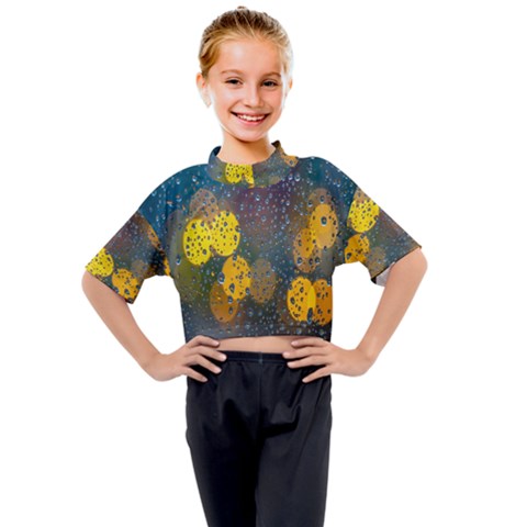 Raindrops Water Kids Mock Neck Tee by artworkshop