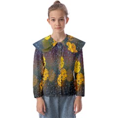 Raindrops Water Kids  Peter Pan Collar Blouse by artworkshop