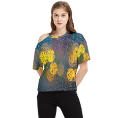 Raindrops Water One Shoulder Cut Out Tee by artworkshop