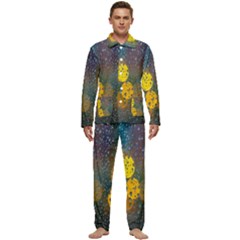 Raindrops Water Men s Long Sleeve Velvet Pocket Pajamas Set by artworkshop