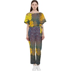 Raindrops Water Batwing Lightweight Chiffon Jumpsuit by artworkshop