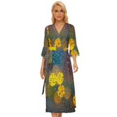 Raindrops Water Midsummer Wrap Dress