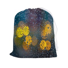 Raindrops Water Drawstring Pouch (2xl) by artworkshop