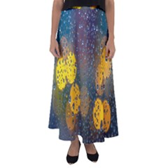 Raindrops Water Flared Maxi Skirt by artworkshop