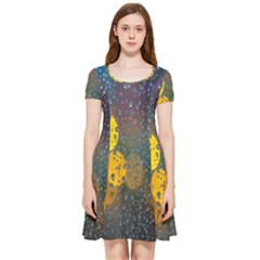 Raindrops Water Inside Out Cap Sleeve Dress by artworkshop