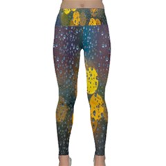 Raindrops Water Lightweight Velour Classic Yoga Leggings by artworkshop