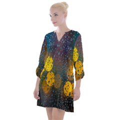 Raindrops Water Open Neck Shift Dress by artworkshop