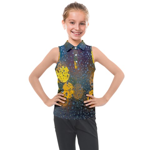 Raindrops Water Kids  Sleeveless Polo Tee by artworkshop