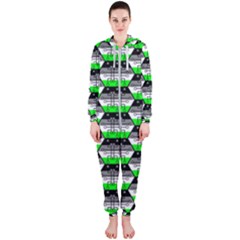 Hackers Town Void Mantis Hexagon Agender Agender Info Pride Flag Hooded Jumpsuit (ladies)