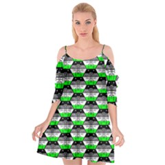 Hackers Town Void Mantis Hexagon Agender Agender Info Pride Flag Cutout Spaghetti Strap Chiffon Dress by WetdryvacsLair