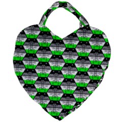 Hackers Town Void Mantis Hexagon Agender Agender Info Pride Flag Giant Heart Shaped Tote