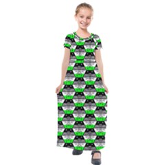 Hackers Town Void Mantis Hexagon Agender Agender Info Pride Flag Kids  Short Sleeve Maxi Dress by WetdryvacsLair