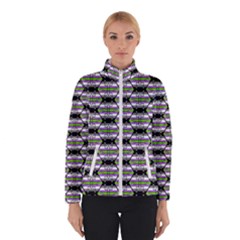 Hackers Town Void Mantis Hexagon Agender Nine 9 Stripe Pride Flag Women s Bomber Jacket