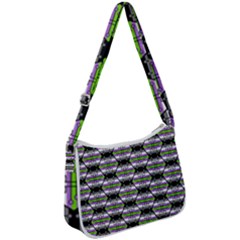 Hackers Town Void Mantis Hexagon Agender Nine 9 Stripe Pride Flag Zip Up Shoulder Bag by WetdryvacsLair