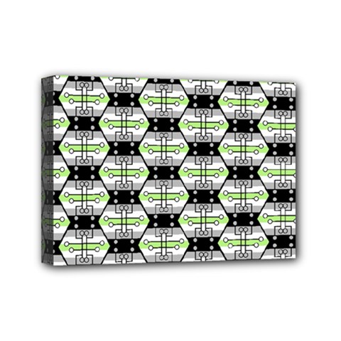 Hackers Town Void Mantis Hexagon Agender Pride Flag Mini Canvas 7  X 5  (stretched) by WetdryvacsLair