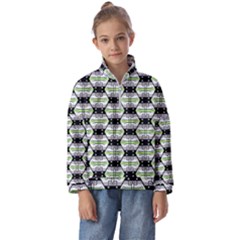 Hackers Town Void Mantis Hexagon Agender Pride Flag Kids  Half Zip Hoodie