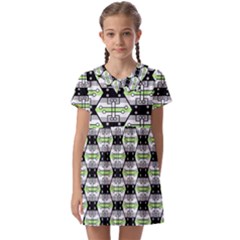 Hackers Town Void Mantis Hexagon Agender Pride Flag Kids  Asymmetric Collar Dress by WetdryvacsLair