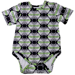 Hackers Town Void Mantis Hexagon Agender Pride Flag Baby Short Sleeve Onesie Bodysuit