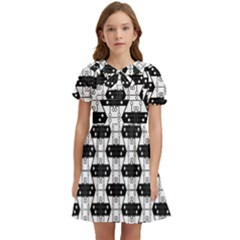 Hackers Town Void Mantis Hexagon Agender Rumpus Parable 2 Pride Flag Kids  Bow Tie Puff Sleeve Dress by WetdryvacsLair