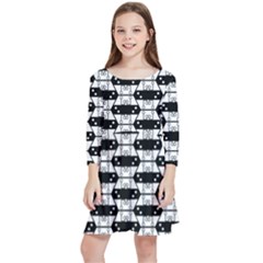 Hackers Town Void Mantis Hexagon Agender Rumpus Parable Pride Flag Kids  Quarter Sleeve Skater Dress by WetdryvacsLair