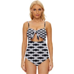 Hackers Town Void Mantis Hexagon Agender Rumpus Parable Pride Flag Knot Front One-piece Swimsuit by WetdryvacsLair