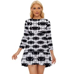 Hackers Town Void Mantis Hexagon Agender Rumpus Parable Pride Flag Long Sleeve Babydoll Dress by WetdryvacsLair