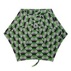 Hackers Town Void Mantis Hexagon Aromantic Pride Flag Mini Folding Umbrellas by WetdryvacsLair