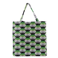 Hackers Town Void Mantis Hexagon Aromantic Pride Flag Grocery Tote Bag by WetdryvacsLair