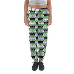 Hackers Town Void Mantis Hexagon Aromantic Pride Flag Women s Jogger Sweatpants by WetdryvacsLair