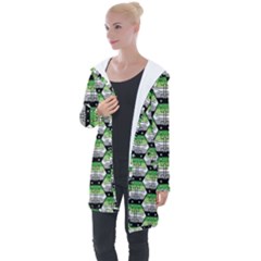 Hackers Town Void Mantis Hexagon Aromantic Pride Flag Longline Hooded Cardigan by WetdryvacsLair